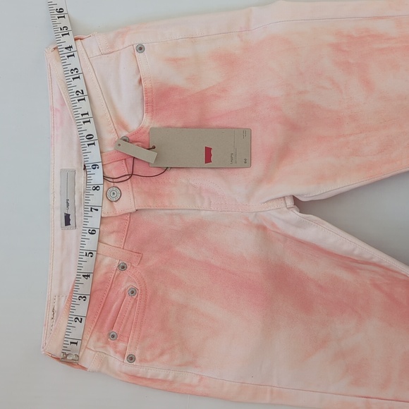 NWT Levi's Tie Dye 535 Denim Legging Junior 9 W29 Salmon Pink Coral Pockets Y2K - Picture 12 of 15